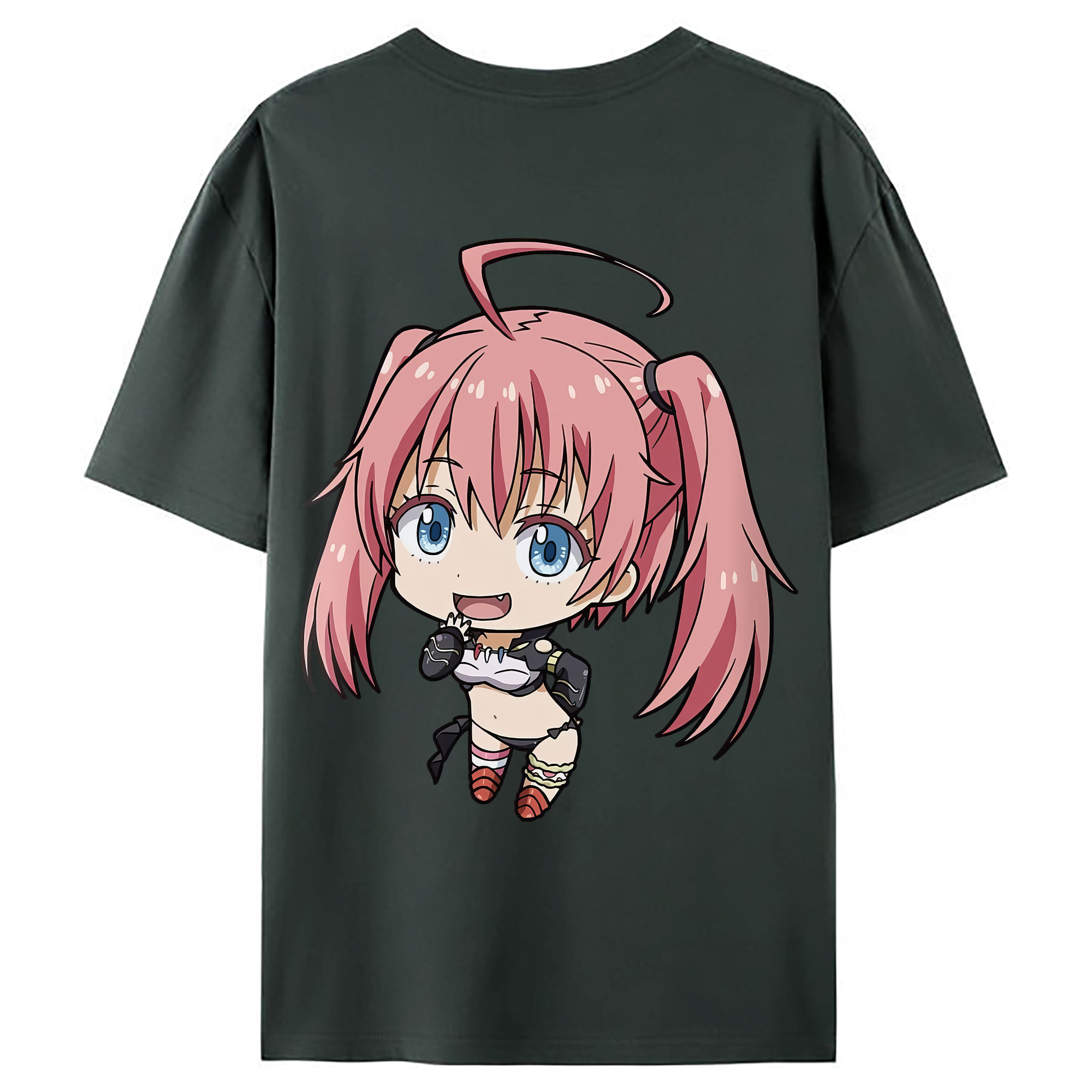 （画像用） 転スラ Regarding Reincarnated to Slime 綿100％ メンズ半袖Tシャツ（バックプリント） 通気性